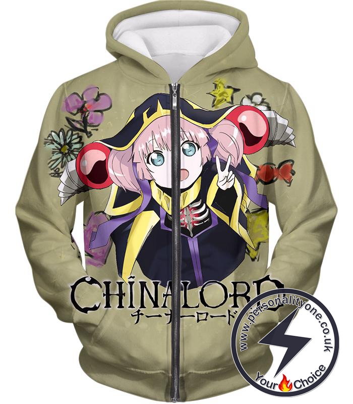 Overlord Super Cool Overlord Promo Roast Awesome Grey Chinalord Zip Up Hoodie